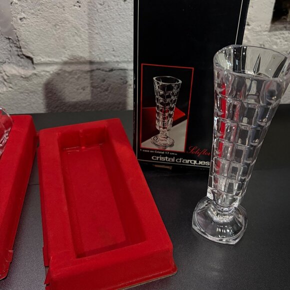 Cristal DArques Soliflor 17cm Crystal Vase Set Of 2 With Boxes - Picture 3 of 9